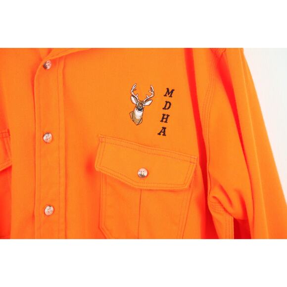 Melton Deerskin 2XL Shirt Hunting Neon Orange Utility Workwear Outdoors Gorpcore - Picture 2 of 6